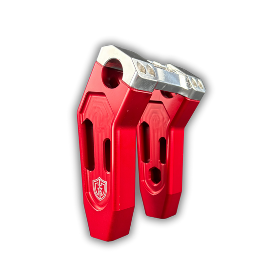 6" PULLBACK RISER - RED W/ POLISHED CLAMP - VERSION 1.0